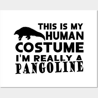 Pangolin human costume motif respect Posters and Art